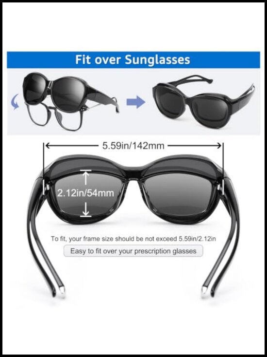 Oversized Fit Over Sunglasses with Polarized UV400 Protection